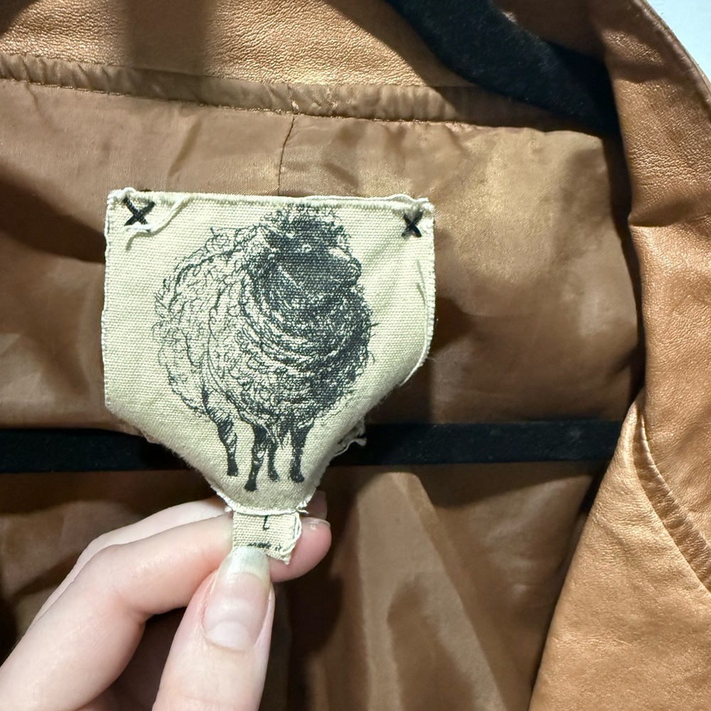 Brown Faux Leather Jacket - Picture 4 of 5